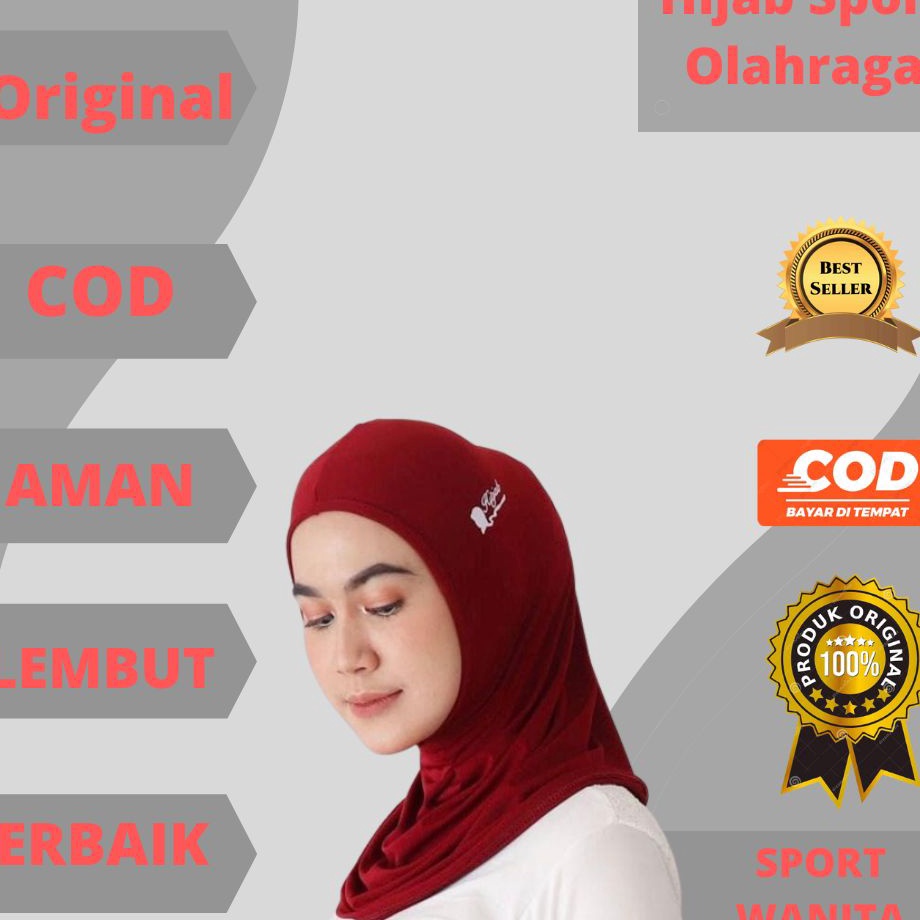*TERLARIS* Hijab Jilbab Kerudung Atasan Sport Sports Sporty Olahraga Wanita Cewek Perempuan Muslim M