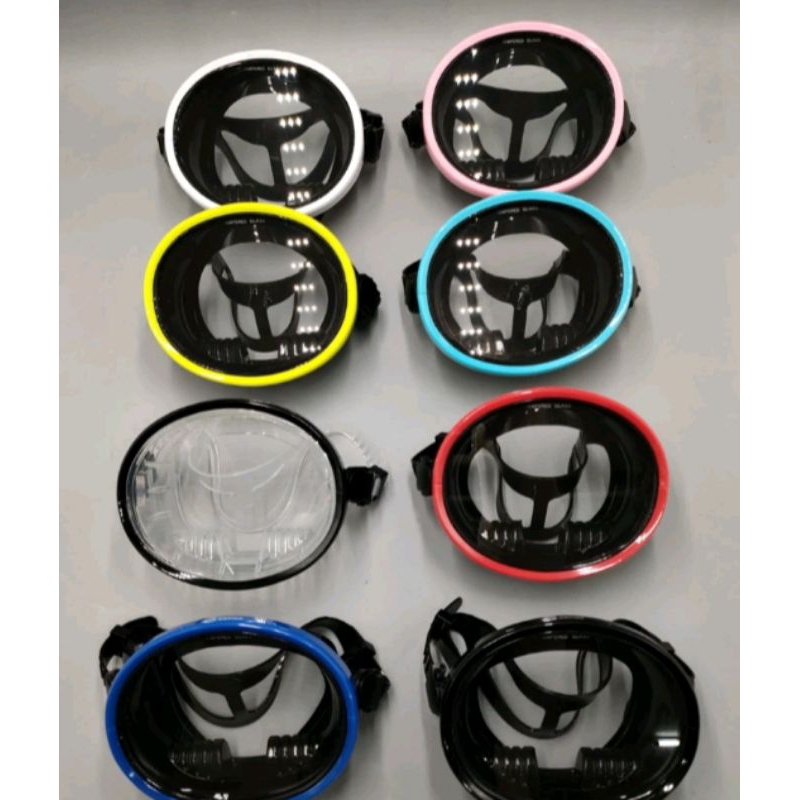 Masker selam monolens oval kacamata lensa bulat diving snorkeling freedive