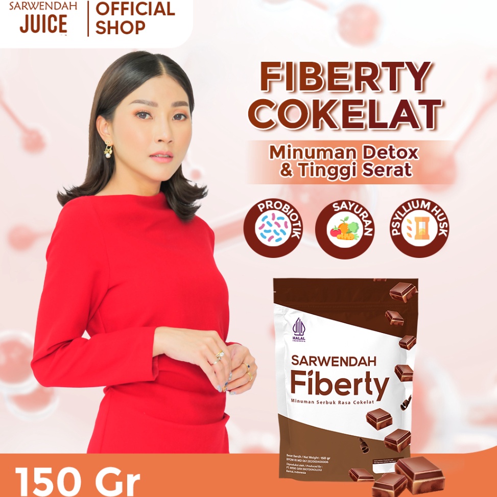 

[ 150 gr ] FIBERTY SARWENDAH RASA COKELAT / Fiber Melancarkan Pencernaan