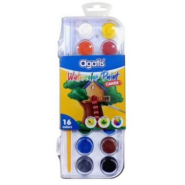 

AGATIS WATER COLORS PAINT CAKES 16 WARNA I CAT AIR PADAT