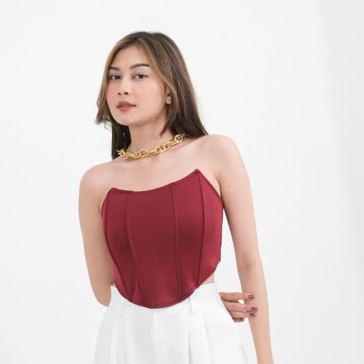 Evaluna Tube Top Korset Scuba Crop INEZ - 1.0452