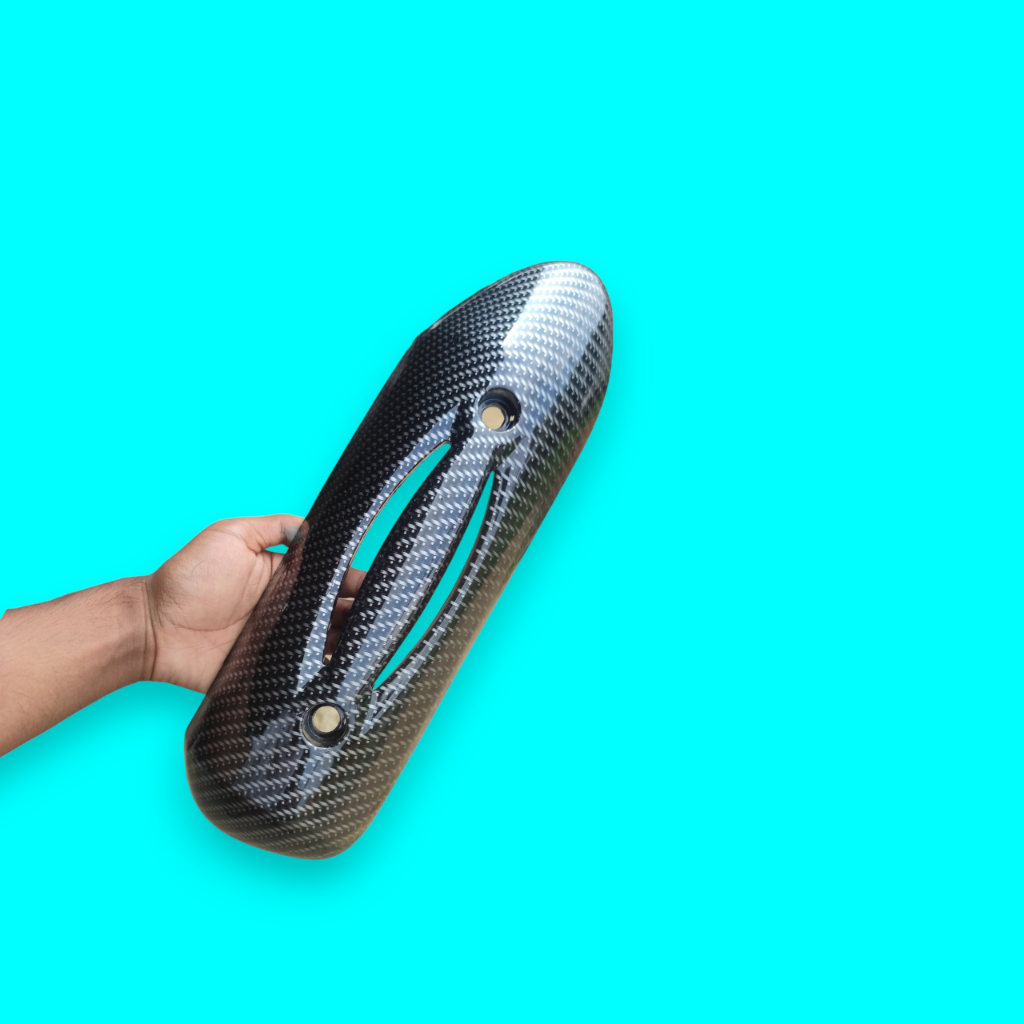 Tutup tameng knalpot scoopy karbu carbon glossy