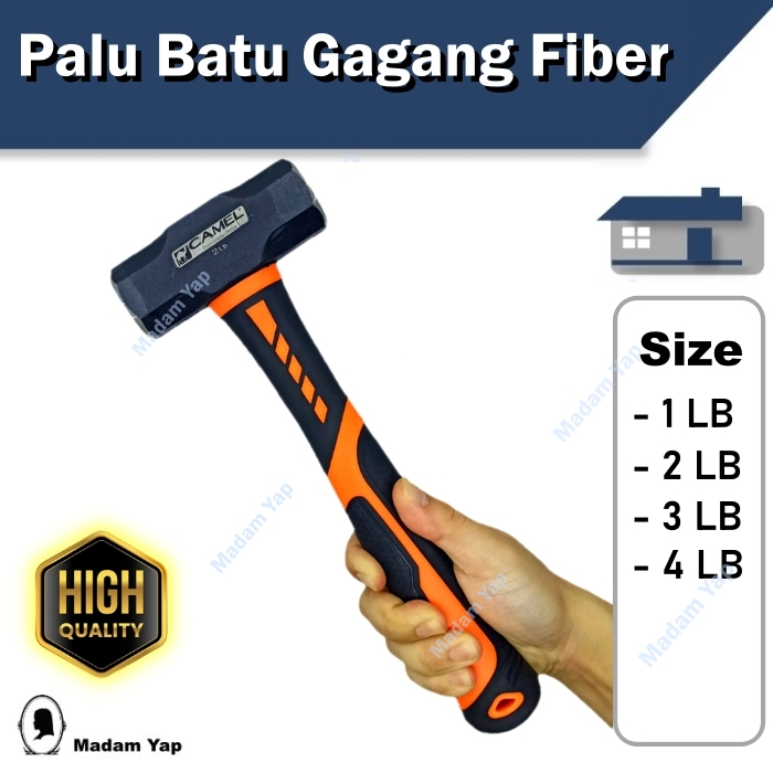 Palu Batu Bogem Godam Gagang Fiber CAMEL 1 2 3 4 LB 0,5 1 1,5 2 KG Bodem Kuat