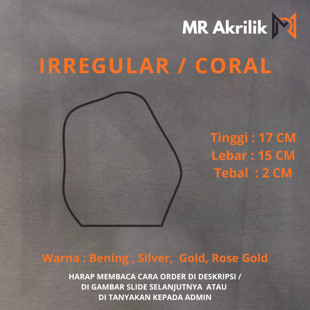 Akrilik Irregular / Coral 2mm