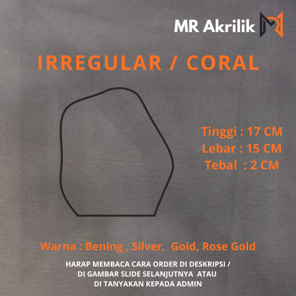 

Akrilik Irregular / Coral 2mm