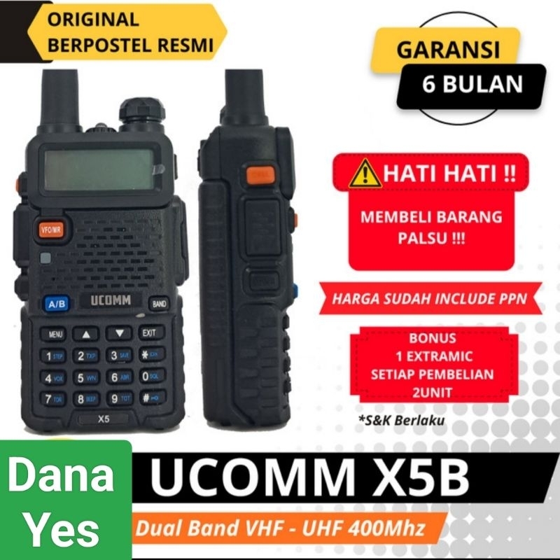 Ht Ucomm X5-B Dual Band HT Murah Display Dual Frequency Dual Standby UHF 400-520 MHZ waterproof