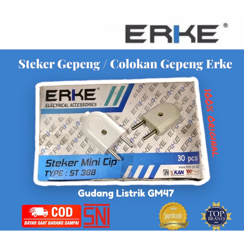 STEKER GEPENG ERKE/ COLOKAN LISTRIK / STEKER TIPIS JUMBO