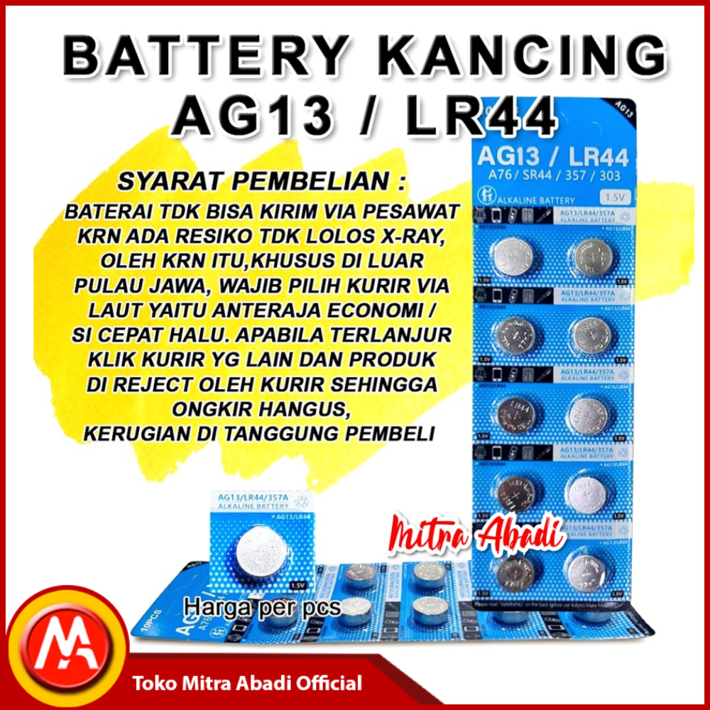 Baterai / Batre Kancing LR44 LR 44 DC 1.5V