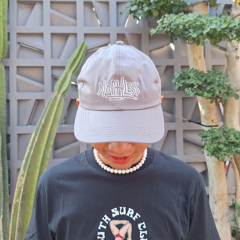 NOCHLESS- POLO CAP GREY | Topi polo cap unisex bordir topi premium