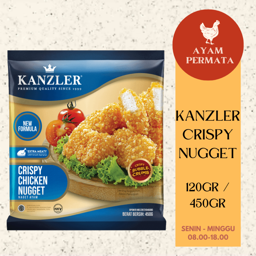 

Kanzler Nugget Crispy 450gr 120gr - Naget Ayam Bubble Crumb Chicken