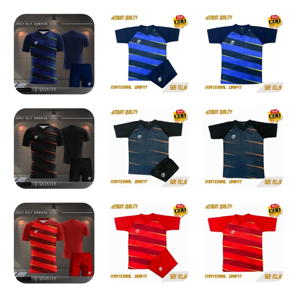 BAJU OLAHRAGA JUMBO 1 SET BAJU BADMINTON OLAHRAGA PRIA WANITA BAJU FUTSAL BAJU VOLLY GROSIR