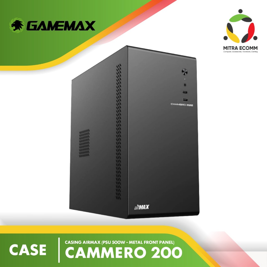 Casing Airmax Cammero 200 Micro-ATX PC Case with 500W Power Supply
