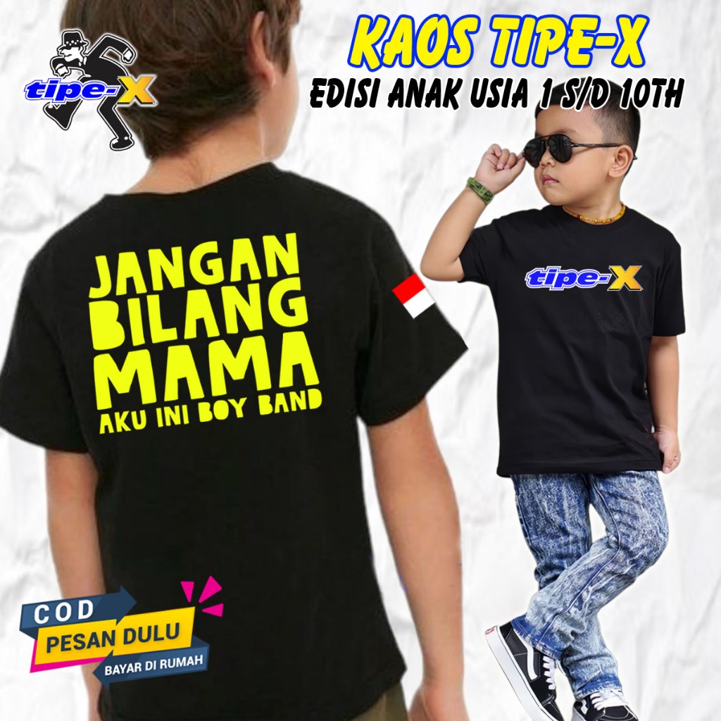 T-shirt Band Tipe-X Anak | Kaos Tipe-X Junior | Baju Tipe-X Anak | Tshirt tipe-X | T-shirt Distro Ti