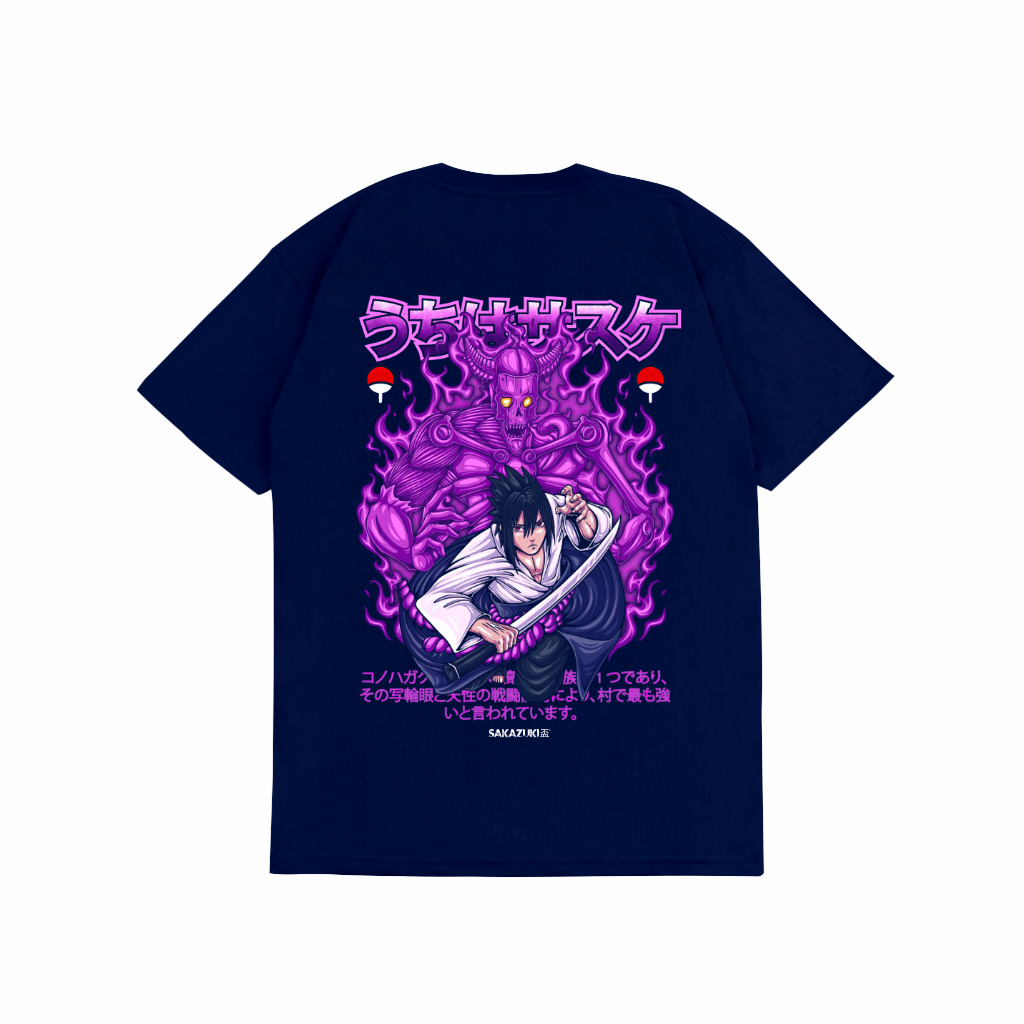 SAKAZUKI Kaos Baju Distro T shirt Unisex Gambar Manga Anime SASUKE UCHIHA SUSANOO Itachi Akatrsuki