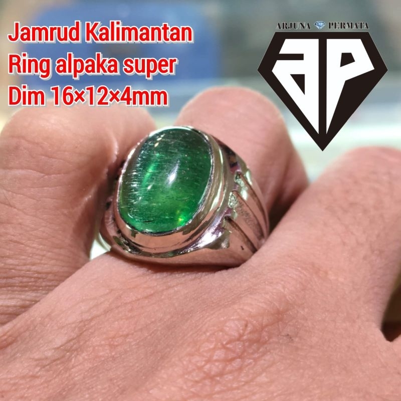 CINCIN BATU JAMRUD KALIMANTAN RING ALPAKA SUPER