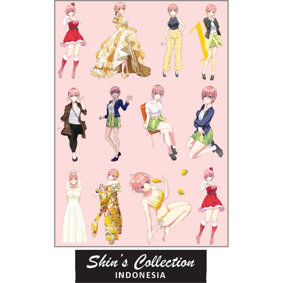 

Sticker stiker murah antiair transparan Go Toubun Hanayome 1 pc