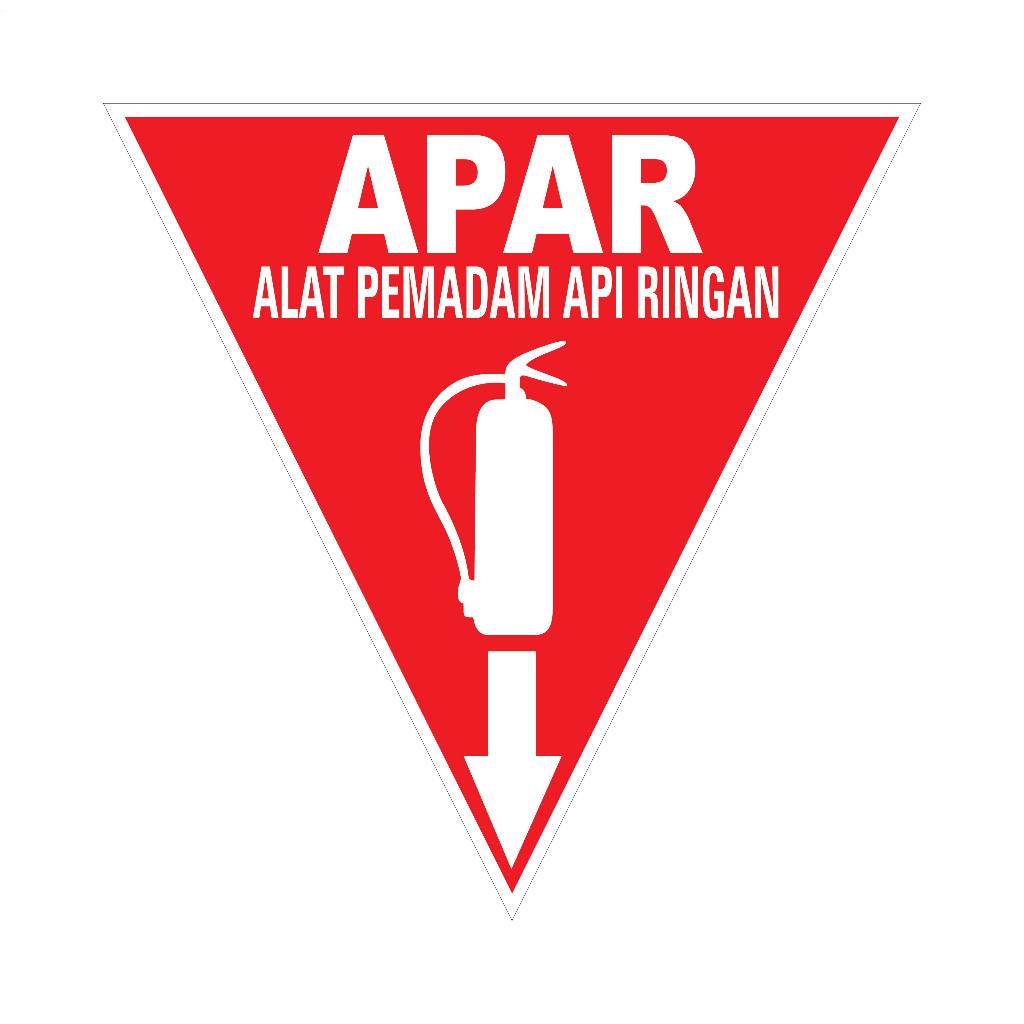 

STIKER VINYL SEGITIGA APAR UK. 25 X 25 CM SIGN RAMBU K3 SAFETY