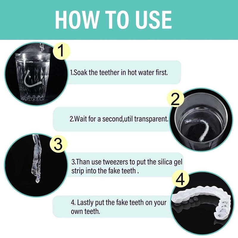 Bma SUPERMARKET IMPORT Snap On Smile Original 100% Snap On Smile Sepasang 1 Set Atas Bawah Veneers