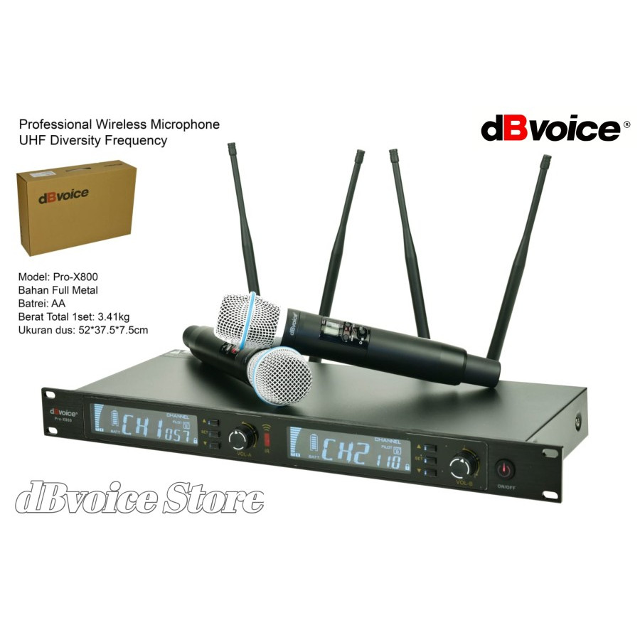 Mic Wireless UHF Diversity dBvoice PRO-X800 Original