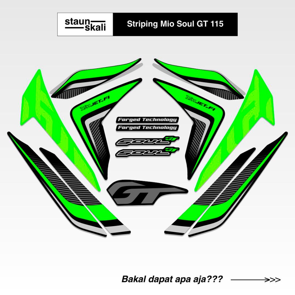 Striping Mio Soul GT 115 Variasi (3) Original Ori Api Hotwheels Medusa Body Set 2012 2013 2014 2015 