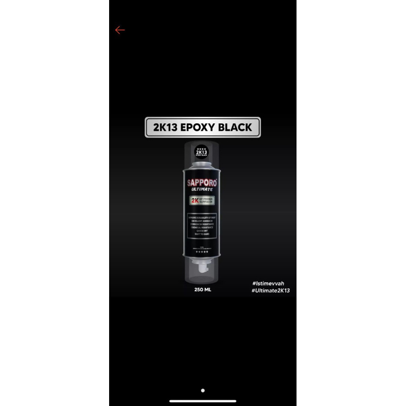 cat semprot sapporo 2K13 epoxy black / cat semprot hitam