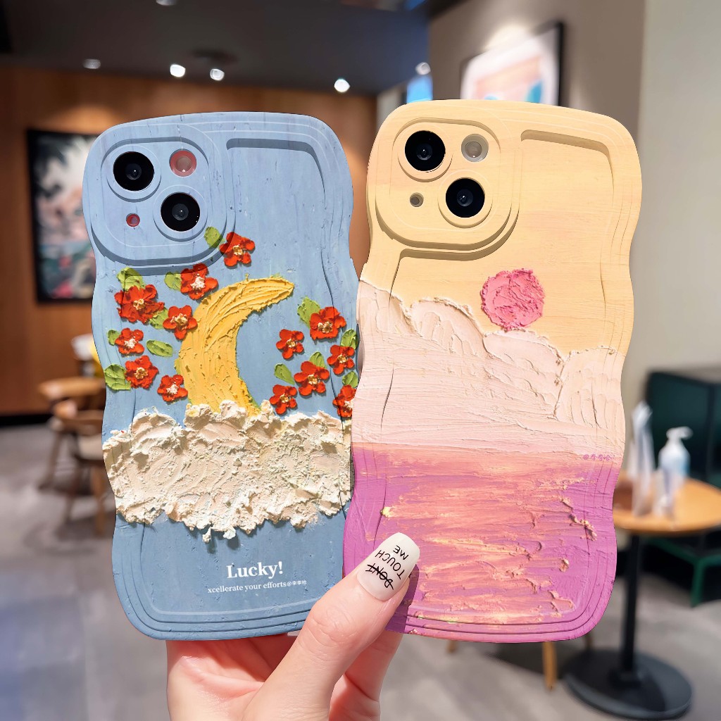 CG85 Softcase Silikon Case Gelombang Untuk Oppo A3S A31 A52 A5 2020 A33/A53 A55 A54 A16 A11K A12 A17