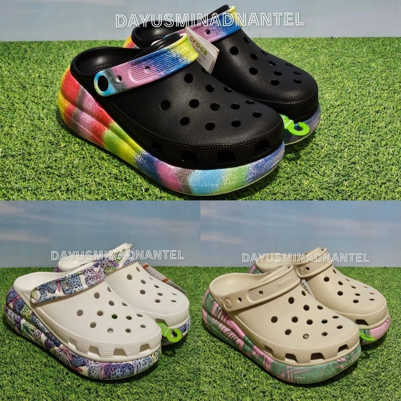 Sepatu Sandal Wanita Crocs Crush Clog Motif / Sepatu Sandal Crocs Crush Clog Motif