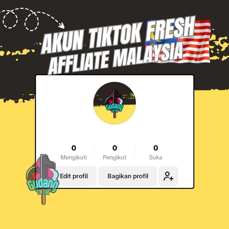 Jual Akun Fresh TikTok Affliate Malaysia