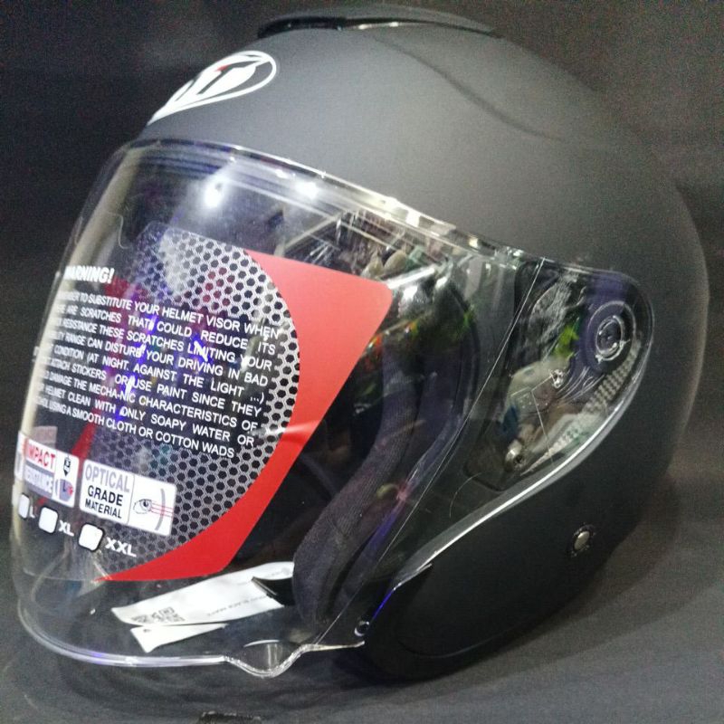 HELM KYT KYOTO SOLID BLACK DOFF HELM KYT KYOTO HITAM DOFF