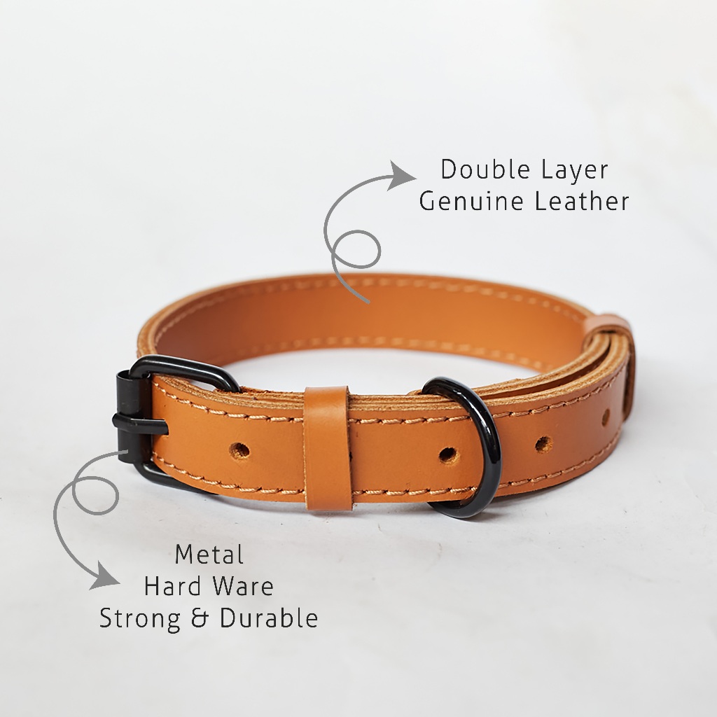 RK Kalung Anjing Nama - Leather Dog Collar