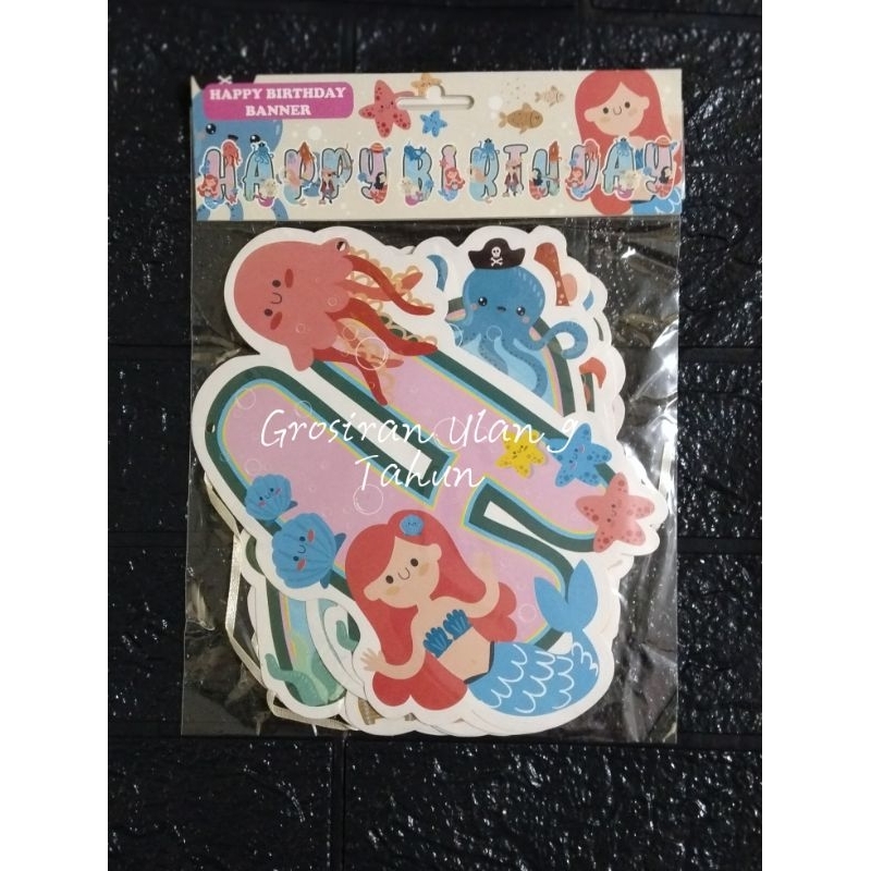 Banner Karakter Jumbo Mermaid / Banner Ulang Tahun Mermaid