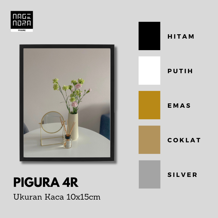 Pigura Bingkai foto 4R (10x15cm) Terdapat Kaca - Frame Pigura foto Dekorasi Dinding - Pigura Foto Es