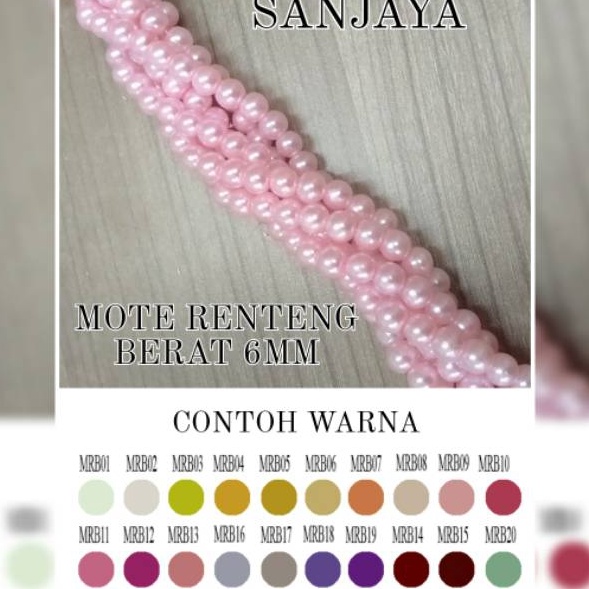 Mutiara Sintetis Berat / Mutsin 6mm / Mutiara Renteng Bulat / Mutiara Berat / Mote Renteng Berat 6mm