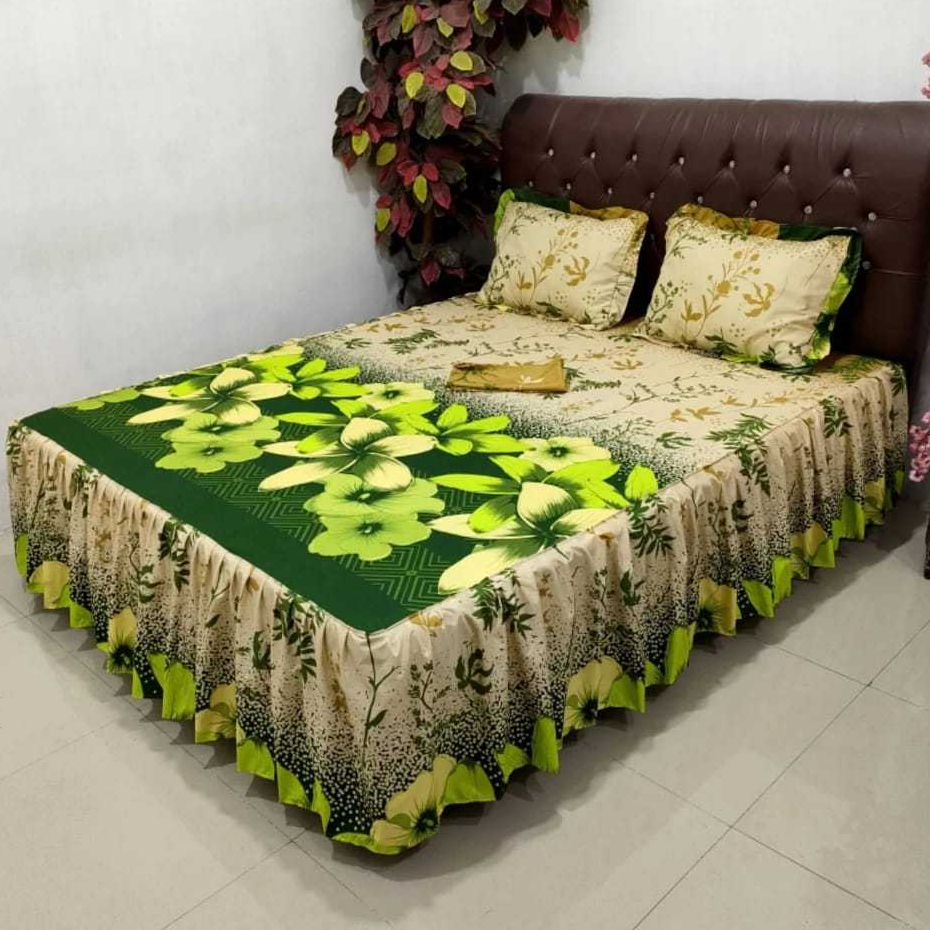 SPREI RUMBAI MOTIF BUNGA UKURAN 180x200 160x200 120x200 Bahan katun Free 2 sarung bantal 2 sarung gu