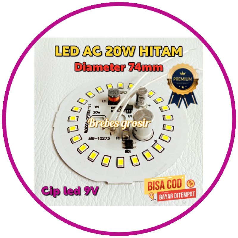 PCB LAMPU LED AC 20W HITAM