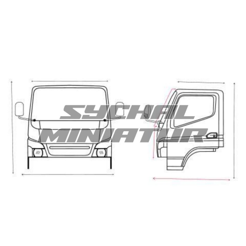 Pola Miniatur Truk Canter Skala 12