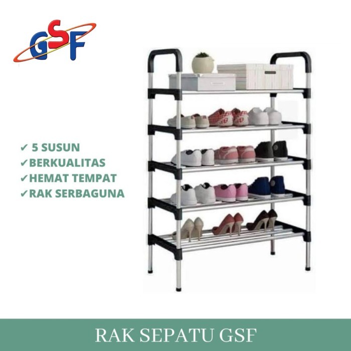 RAK SEPATU GSF 5 SUSUN / RAK SEPATU ALUMINIUM / RAK SEPATU GSF 4105