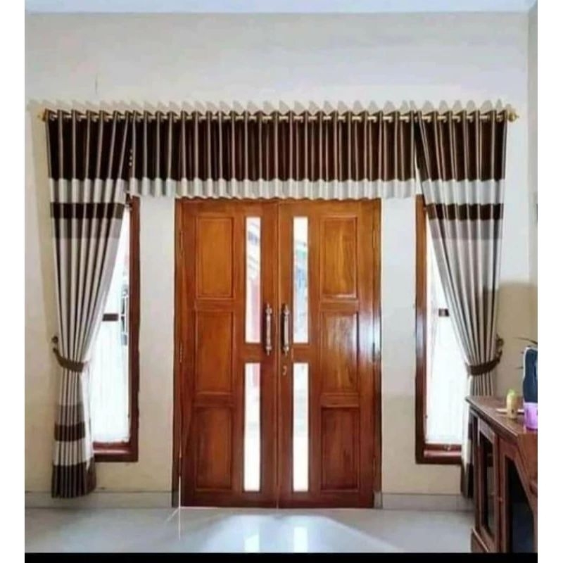 1 set pintu utama gorden pintu utama 2 daun/gorden ruang tamu rainbow