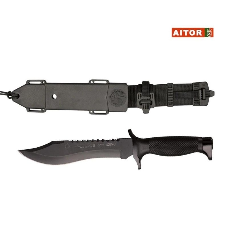 pisau AITOR OSO NEGRO hitam, pisau survival aitor oso negro