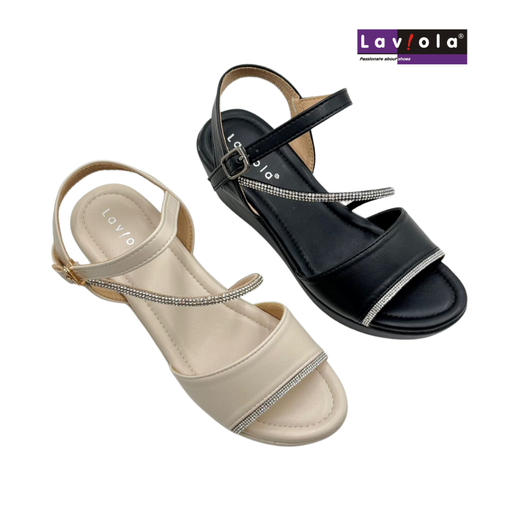 Laviola 4052 WLK - Sandal Tali Wedges Wanita