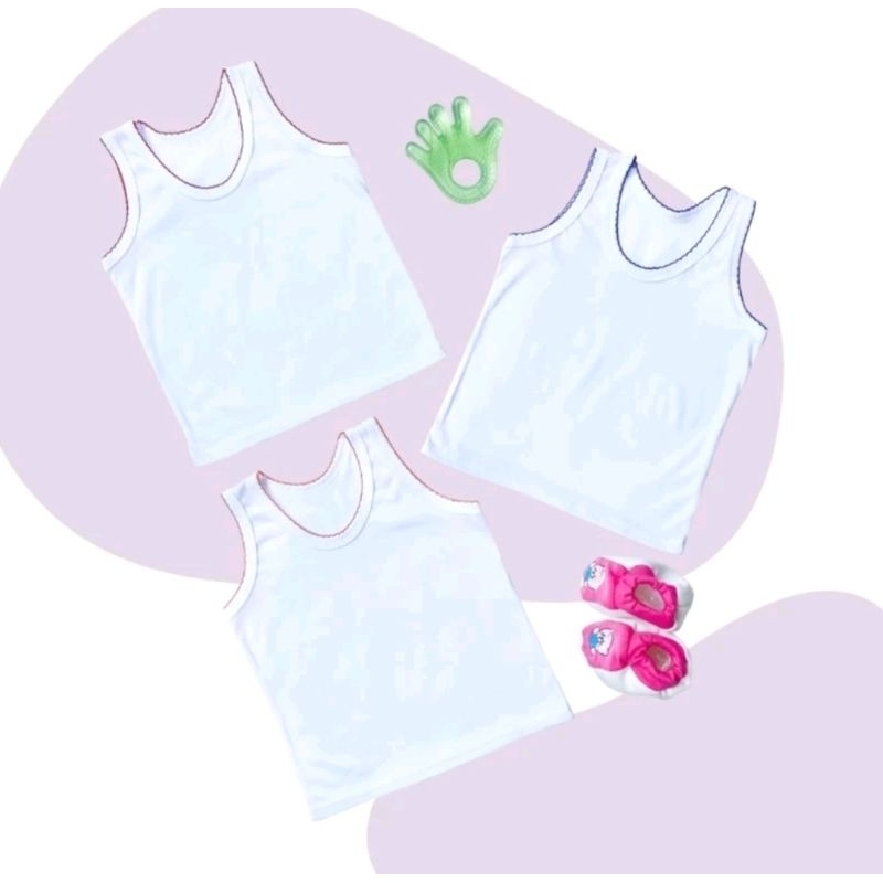 6 PCS Singlet anak murah / Singlet anak lusinan / singlet bayi Piko polos
