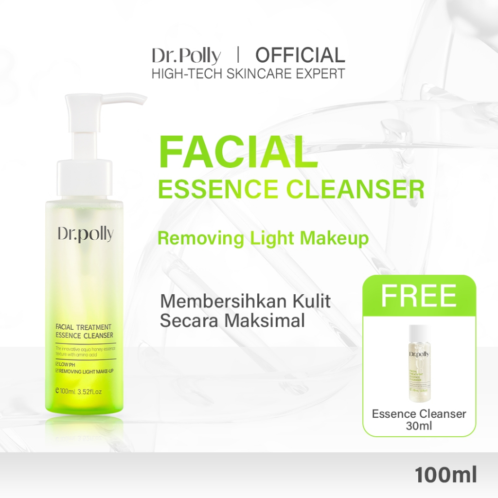 [BPOM] Dr.Polly Facial Treatment Essence Cleanser 100ml Facial Wash Cleanser Membersihkan Secara Men