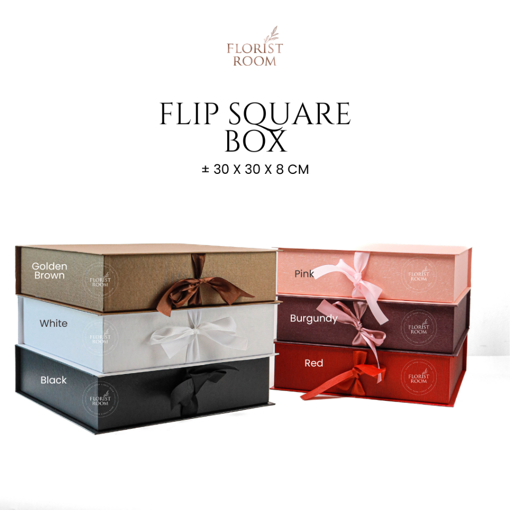

Flip Square Box - Bloombox - Flower Box - Hamper Kotak Kue Lebaran Natal Imlek - Goodie Bag Hadiah