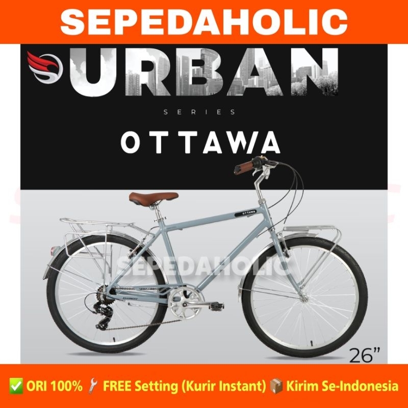 Sepeda Commuter Classic ELEMENT OTTAWA RSE RTE / PLATINUM LASKAR Ukuran 26 Inch Urban City Bike Kalc