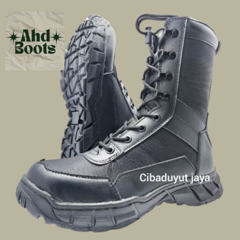 Sepatu pdl tni polri poll pp securty bukan tali putar pakai resleting sepatu ahd boots sepatu pdl te
