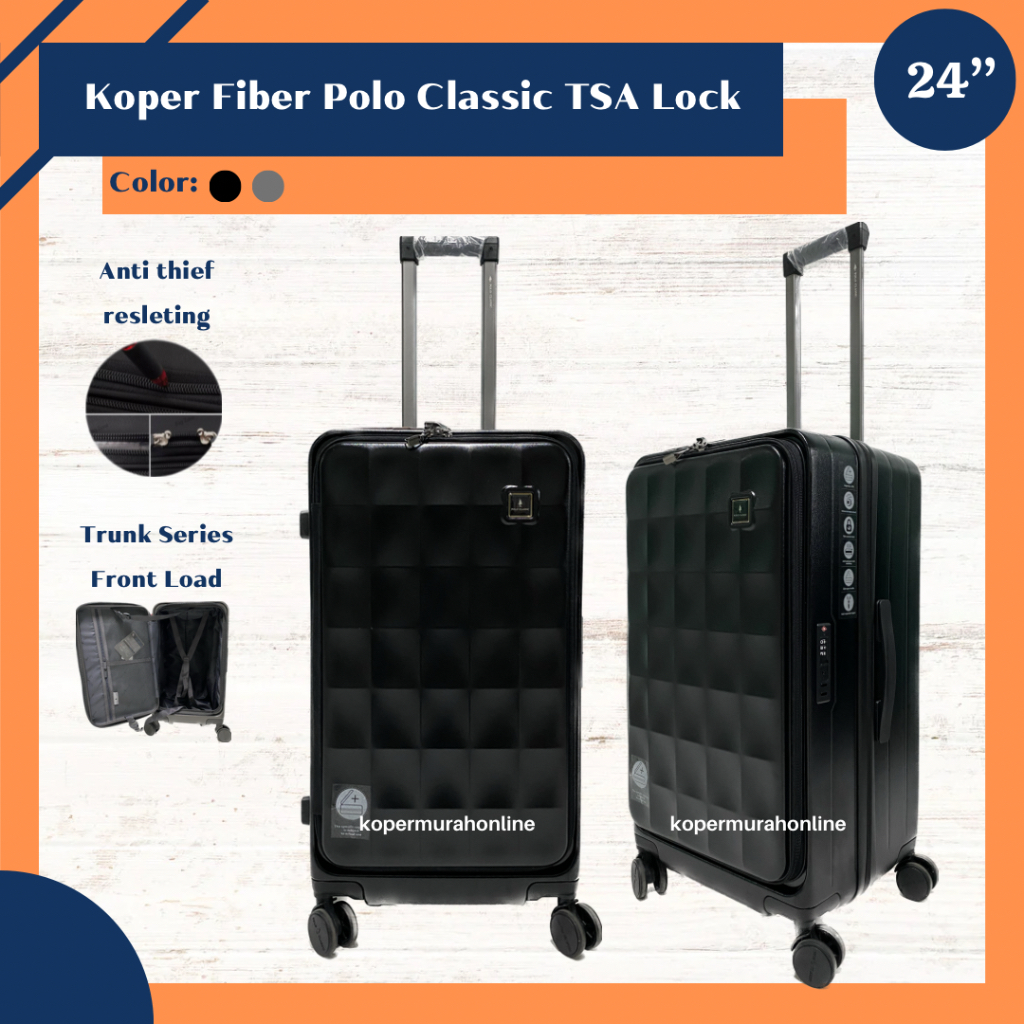 Koper Trunk Series Front Load Cabin size Polo Classic original 24 inch bagasi size expandable roda p