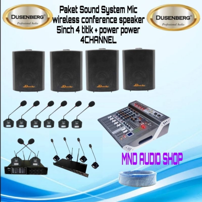 paket sound mic wireless conference 12 mic speaker 5inch 4 titik