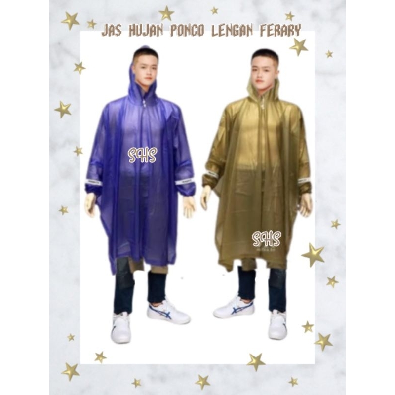 JAS HUJAN PINGUIN PONCO LENGAN FERARY DEWASA