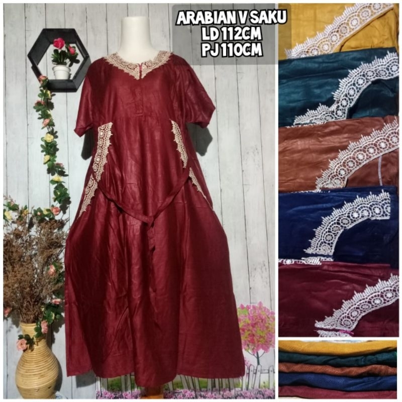 daster arabian / daster payung arab / daster arab solo polos renda