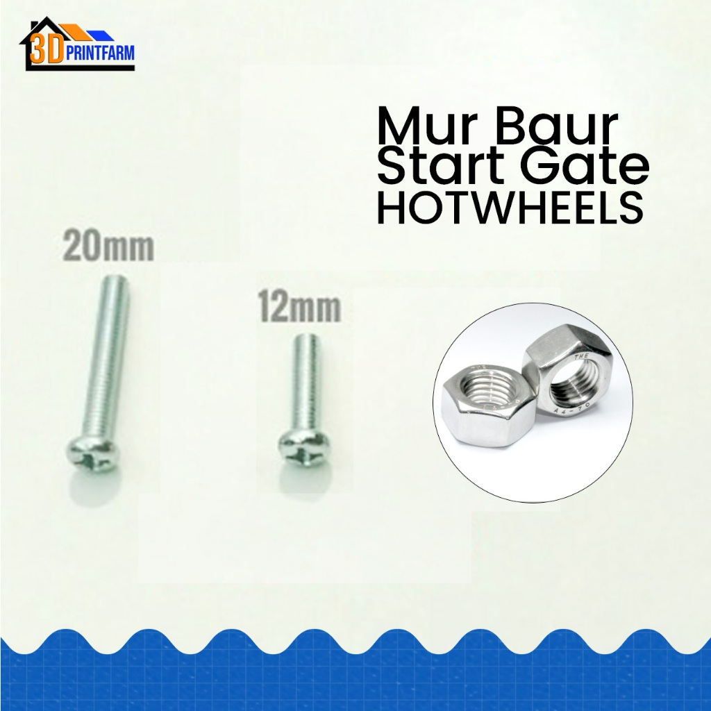 Mur Baut M3 Star Gate Hot Wheels Custom | Set Baut M3x12mm & M3x20mm Aksesori Diecast